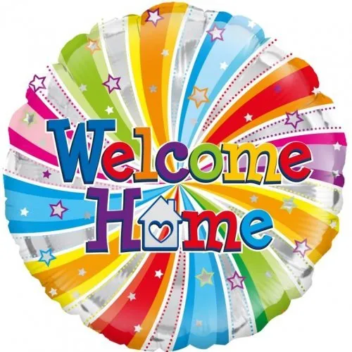 18" Okatree Welcome Home Swirl Foil Balloon