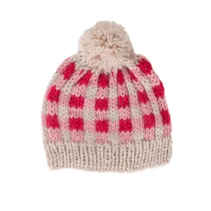 ACORN CHECKS BEANIE PINK