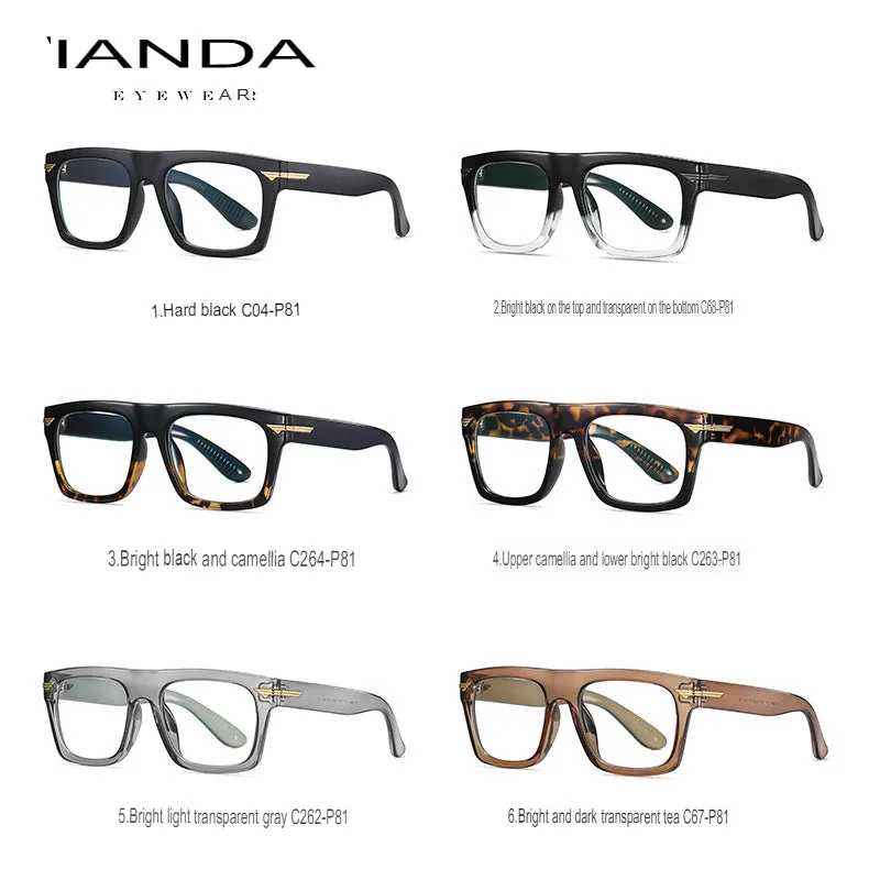 Anti-Blue Light Glasses Tr3394 New Retro Flat Glasses Trendy Myopia Square Glasses Frames