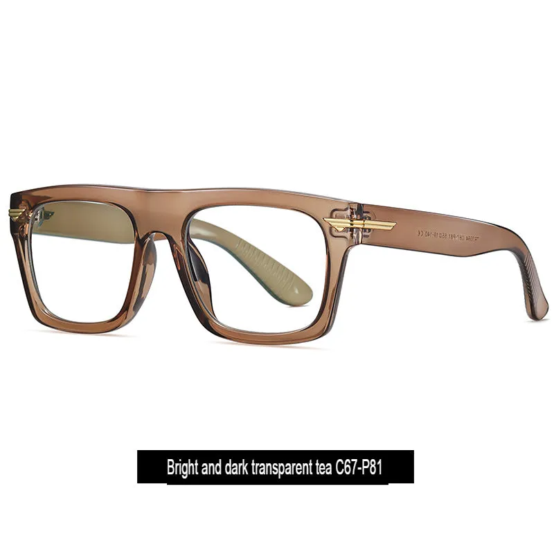 Anti-Blue Light Glasses Tr3394 New Retro Flat Glasses Trendy Myopia Square Glasses Frames