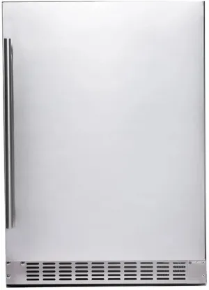 Azure A224RS 24 Inch Built-In Compact Refrigerator with 5.6 cu. ft. Capacity, Automatic-Defrost, Dual Sensor Temperature Control, Glass Shelving, Digital Control, Blue LED Lighting, Door Alarm, and 39 dBA Decibel Rating