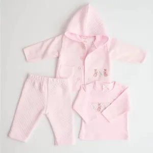 Baby Girl Bunny Clothing Set 3 Piece Pink