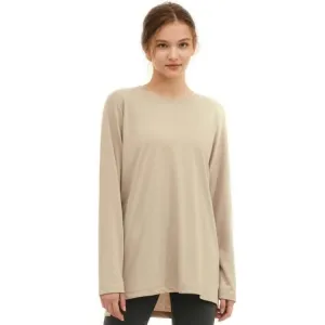 Barrel Fit Womens Tail Long Sleeve-SAND