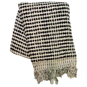 Black and White Turkish Hand Towel