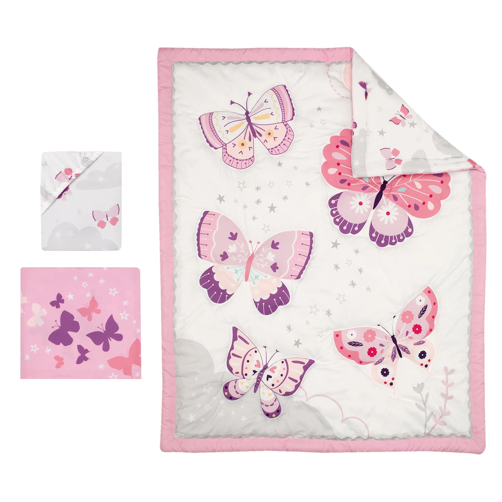 Butterfly Kisses 3-Piece Crib Bedding Set