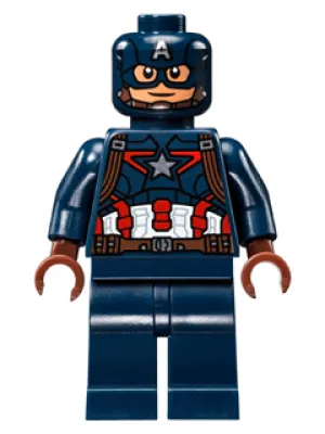 Captain America, Dark Blue Suit, Reddish Brown Hands, Mask