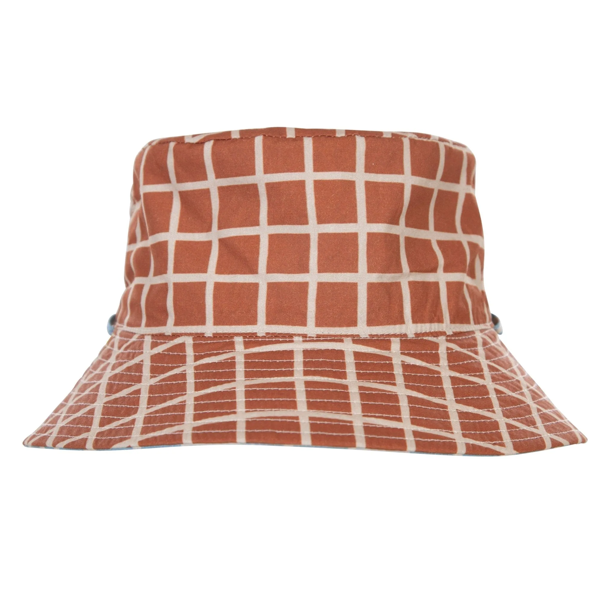 Checks Reversible Wide Brim Bucket Hat