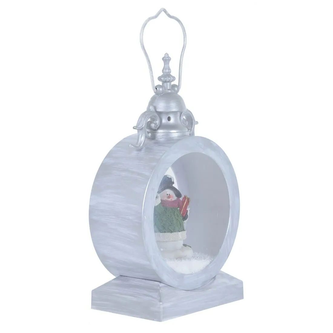 Classic Snowing Christmas Lantern Decoration With Lights