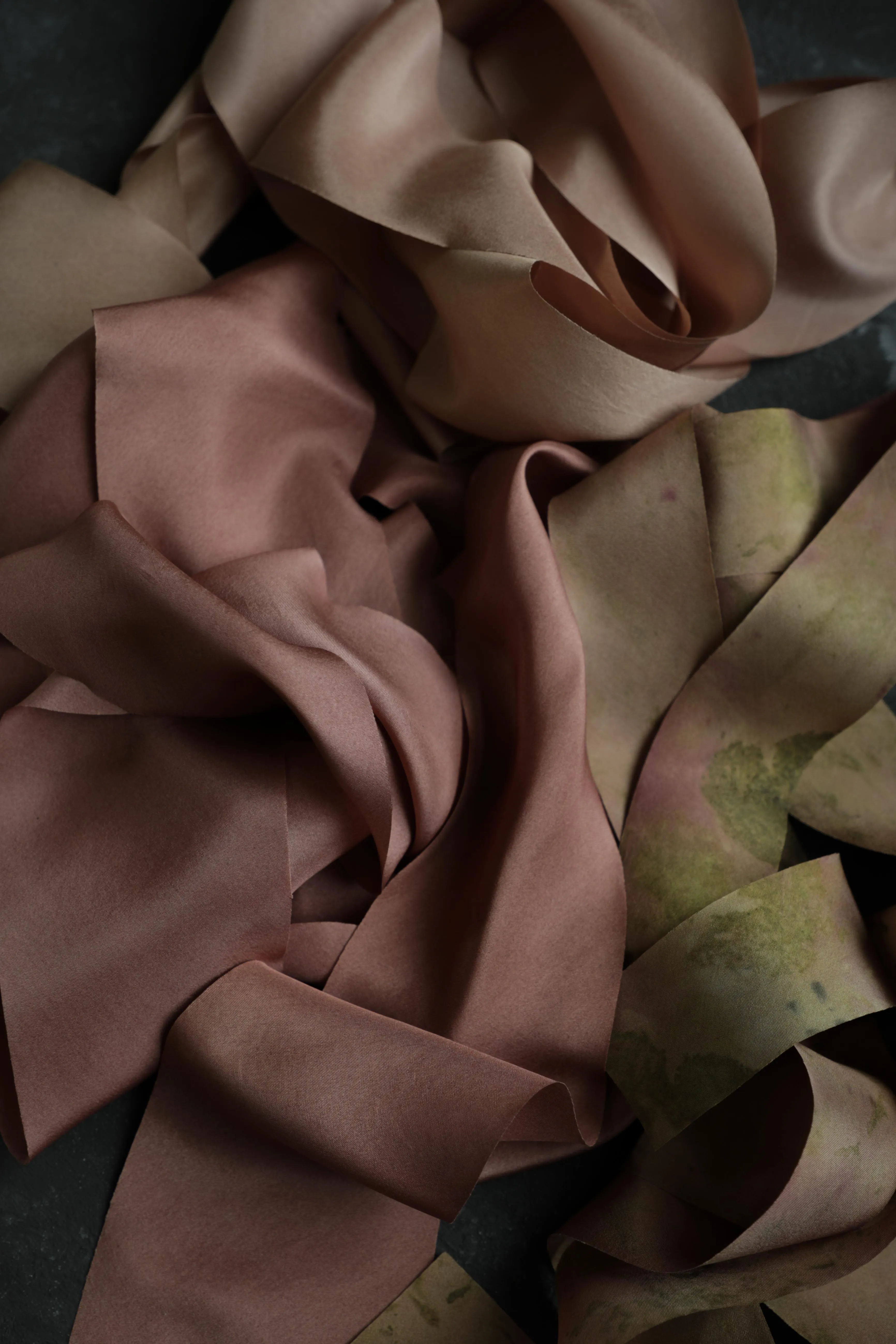 Copper Rose Organic Silk Ribbon