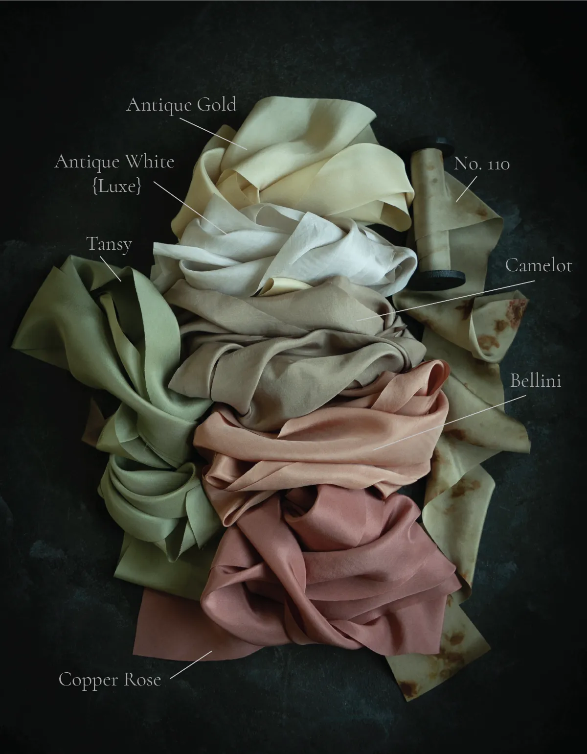 Copper Rose Organic Silk Ribbon