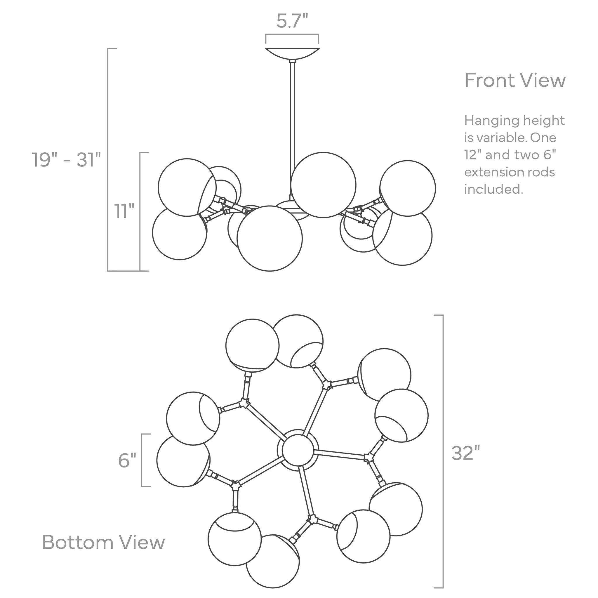 Crown Chandelier 32"