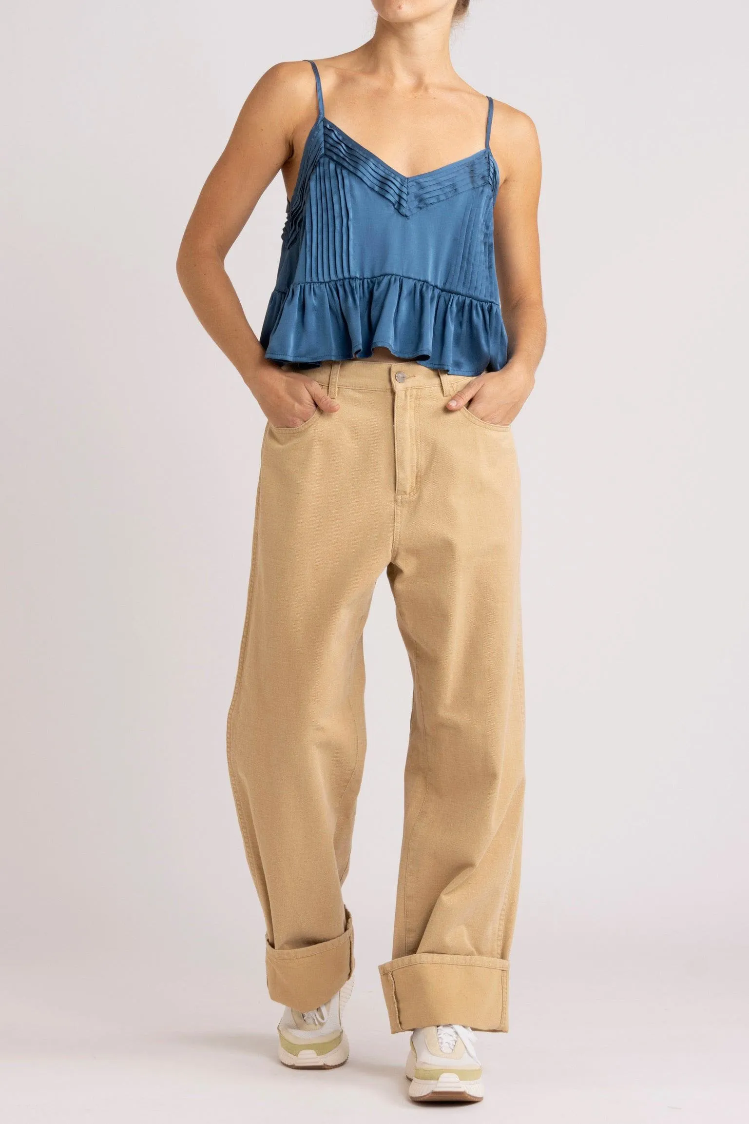 Dell Washed Silk Pleated Cami