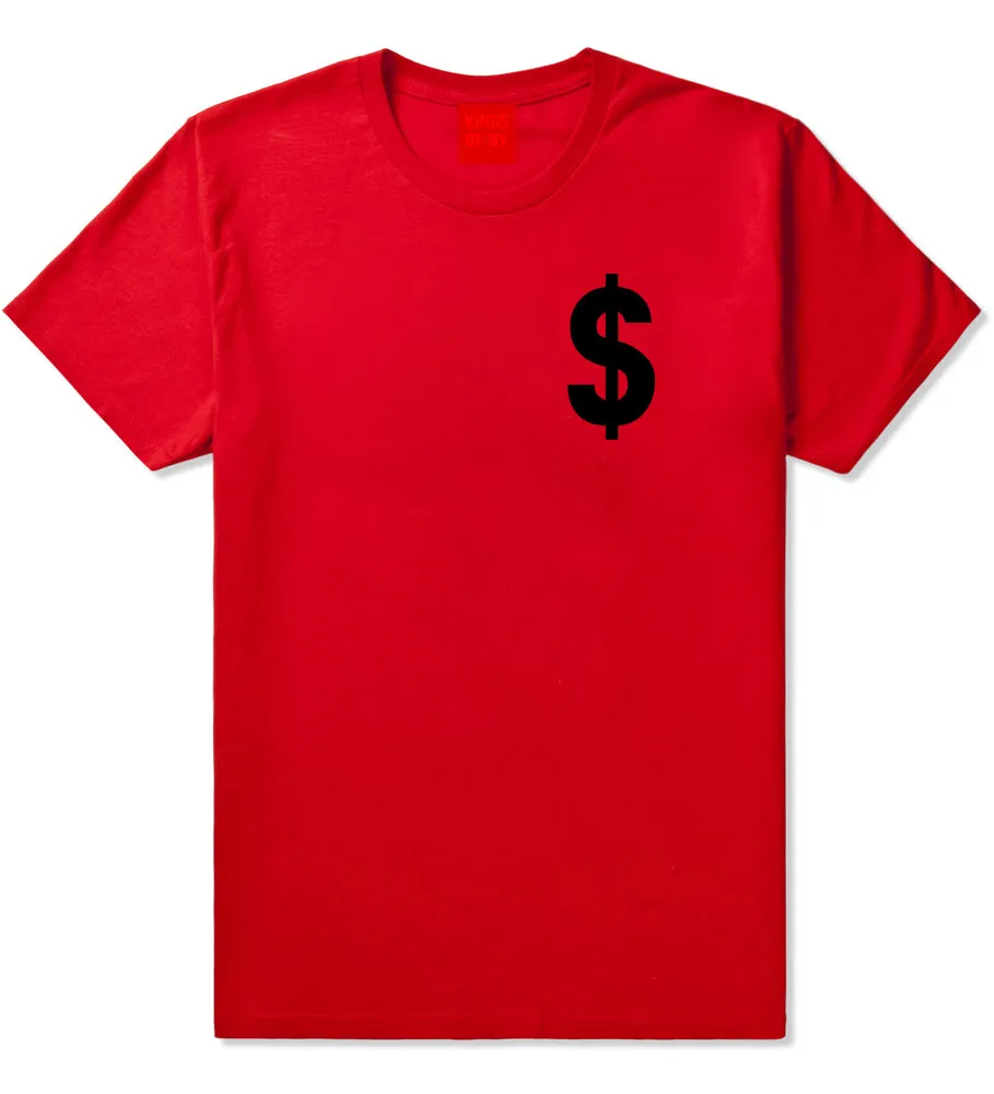 Dollar Sign Simple Chest Mens T-Shirt