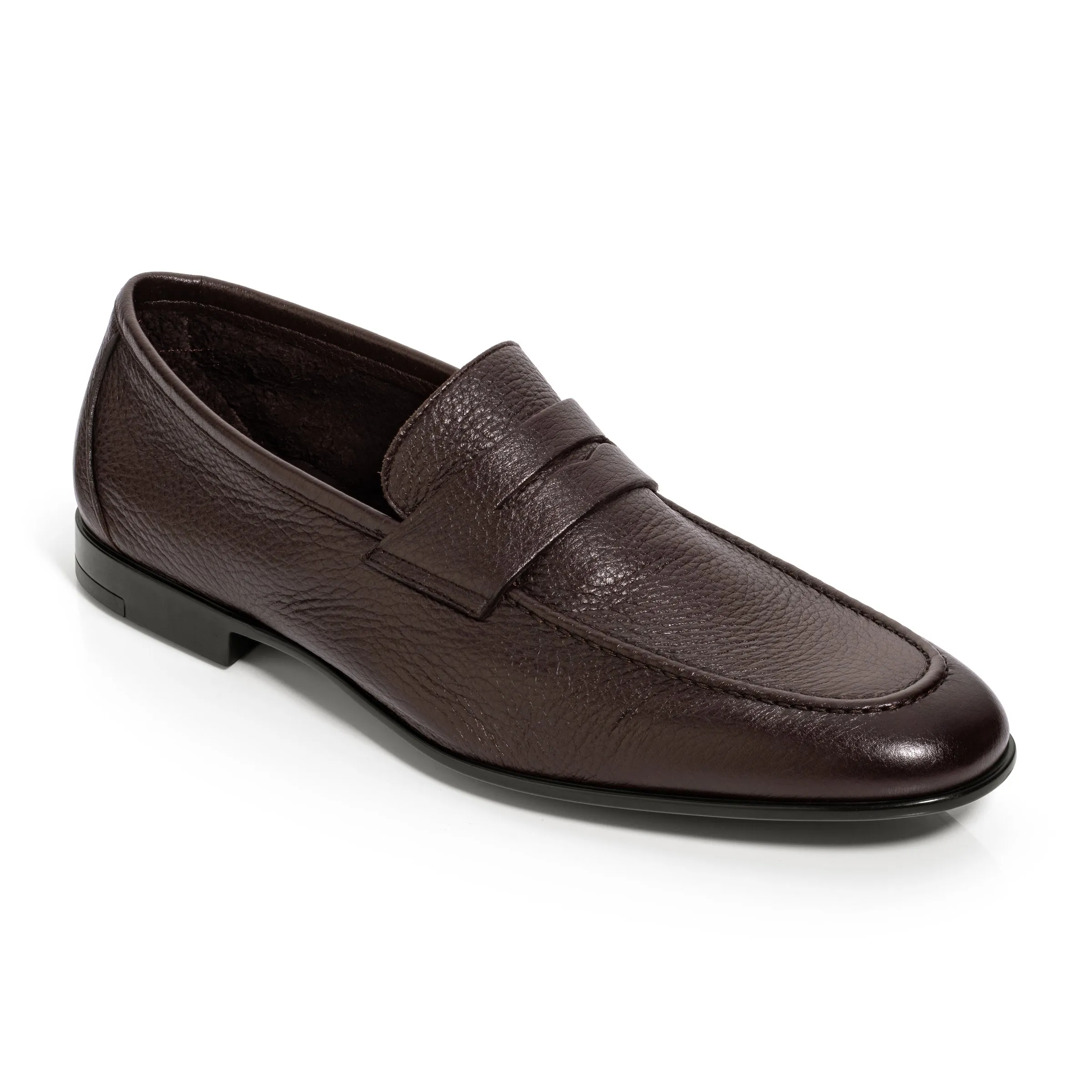 Stylish Dunmore Dark Brown Deerskin Slip On Shoes