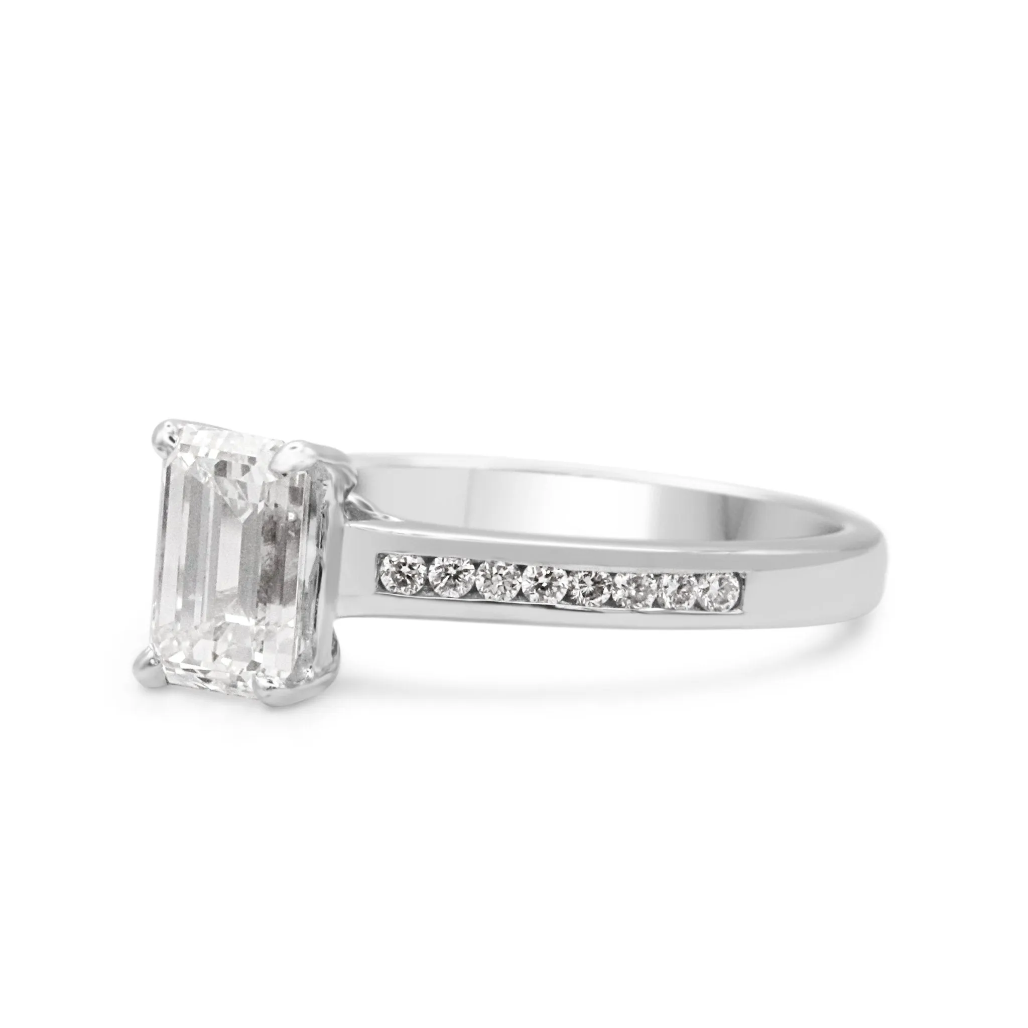 GCS Certificated Step Cut Diamond Solitaire Ring - Platinum