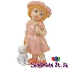 Girl with Dog Resin Figurine