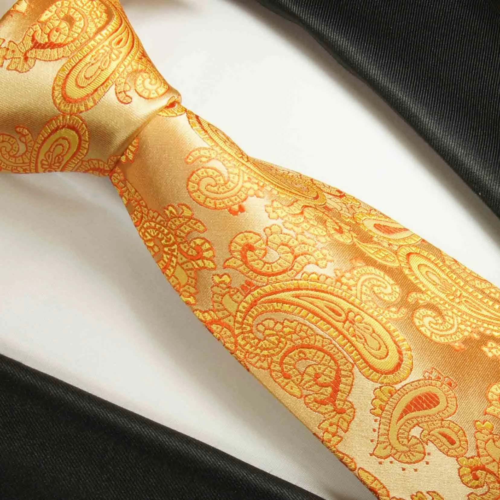 Gold Paisley Boys Tie by Paul Malone