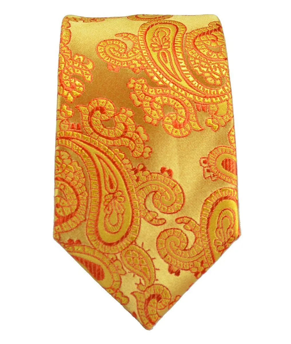 Gold Paisley Boys Tie by Paul Malone