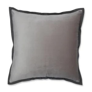 Indoor Velvet Flange Dove Grey 18-Inch Throw Pillow