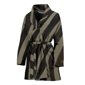 Khaki Zebra Bath Robe - Women