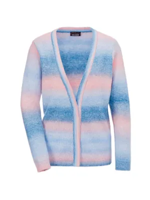 Knitted cardigan Goldner, blue/light blue