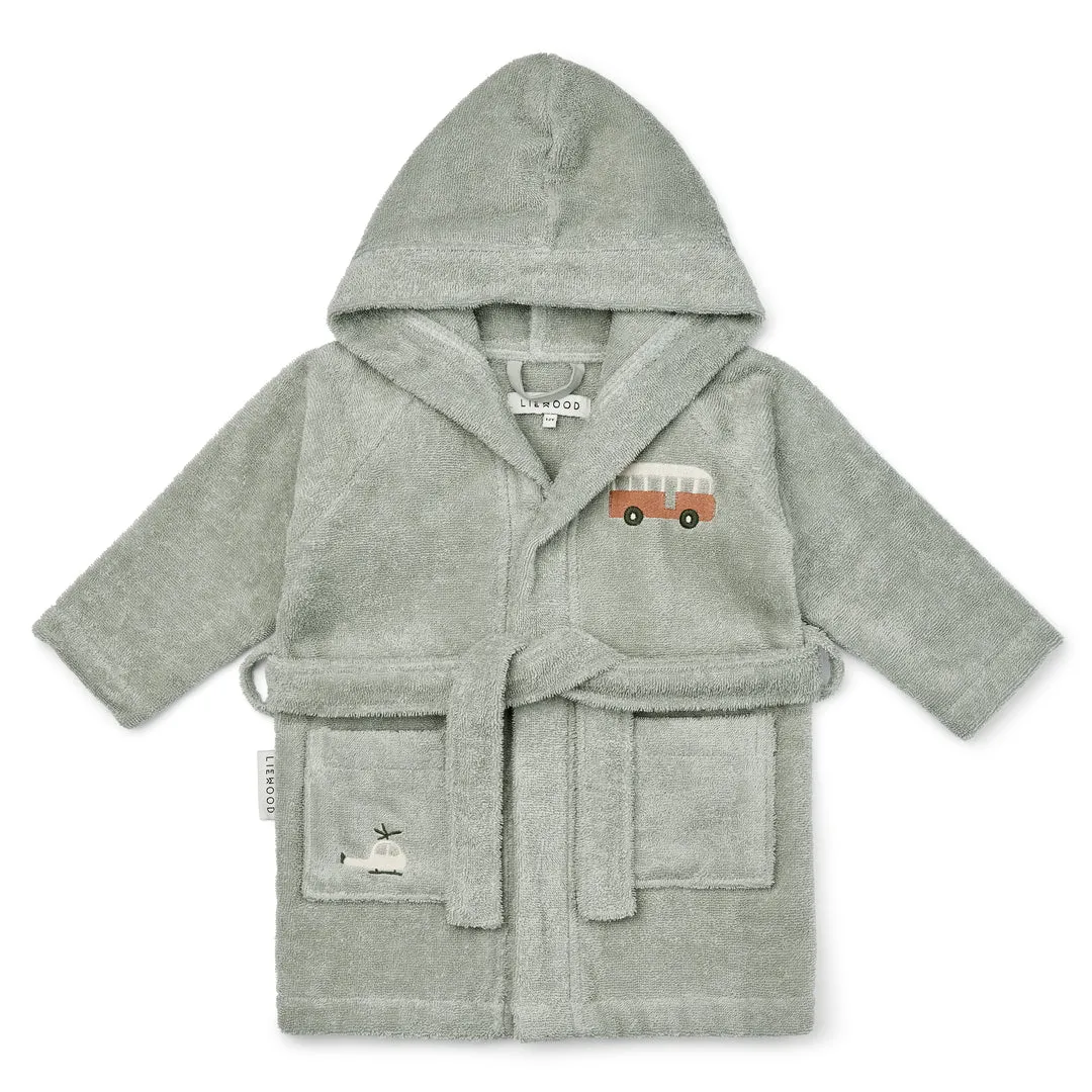 Liewood Kenna Bathrobe | Vehicles Dove Blue