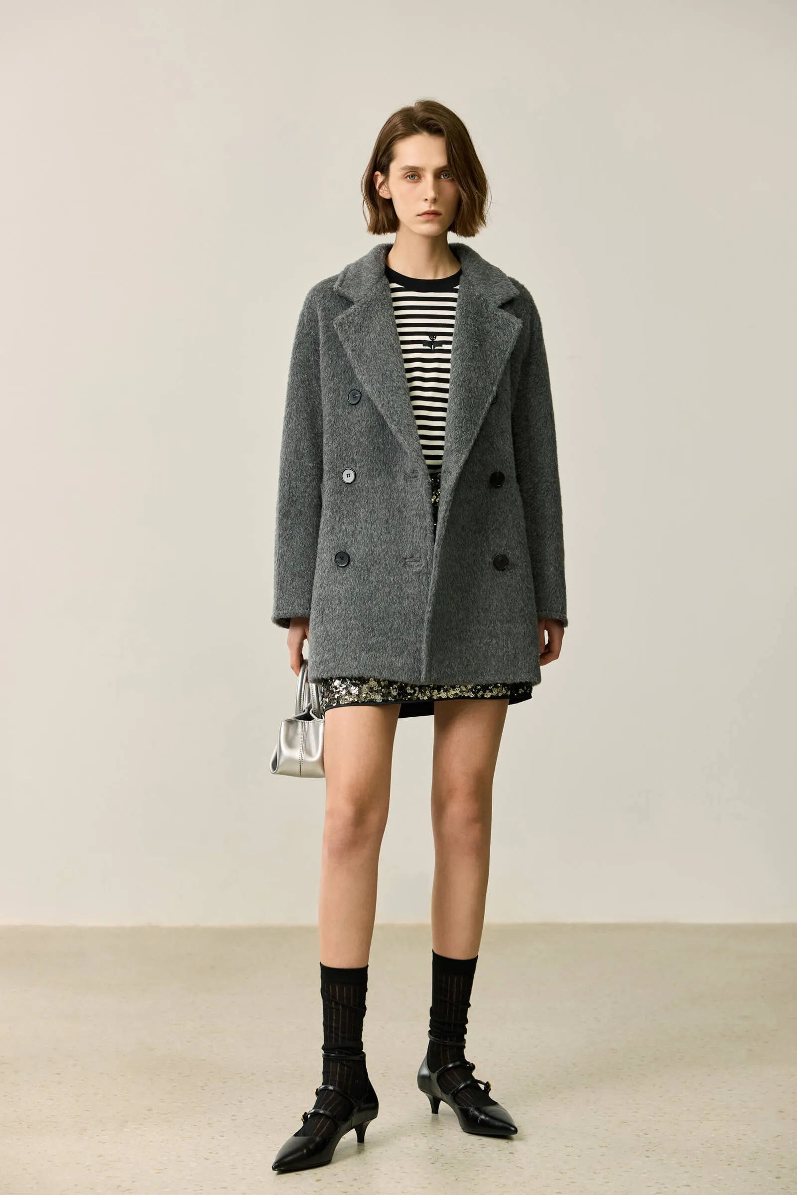 LILY Textured Oversized Blazer-Style Wool Coat