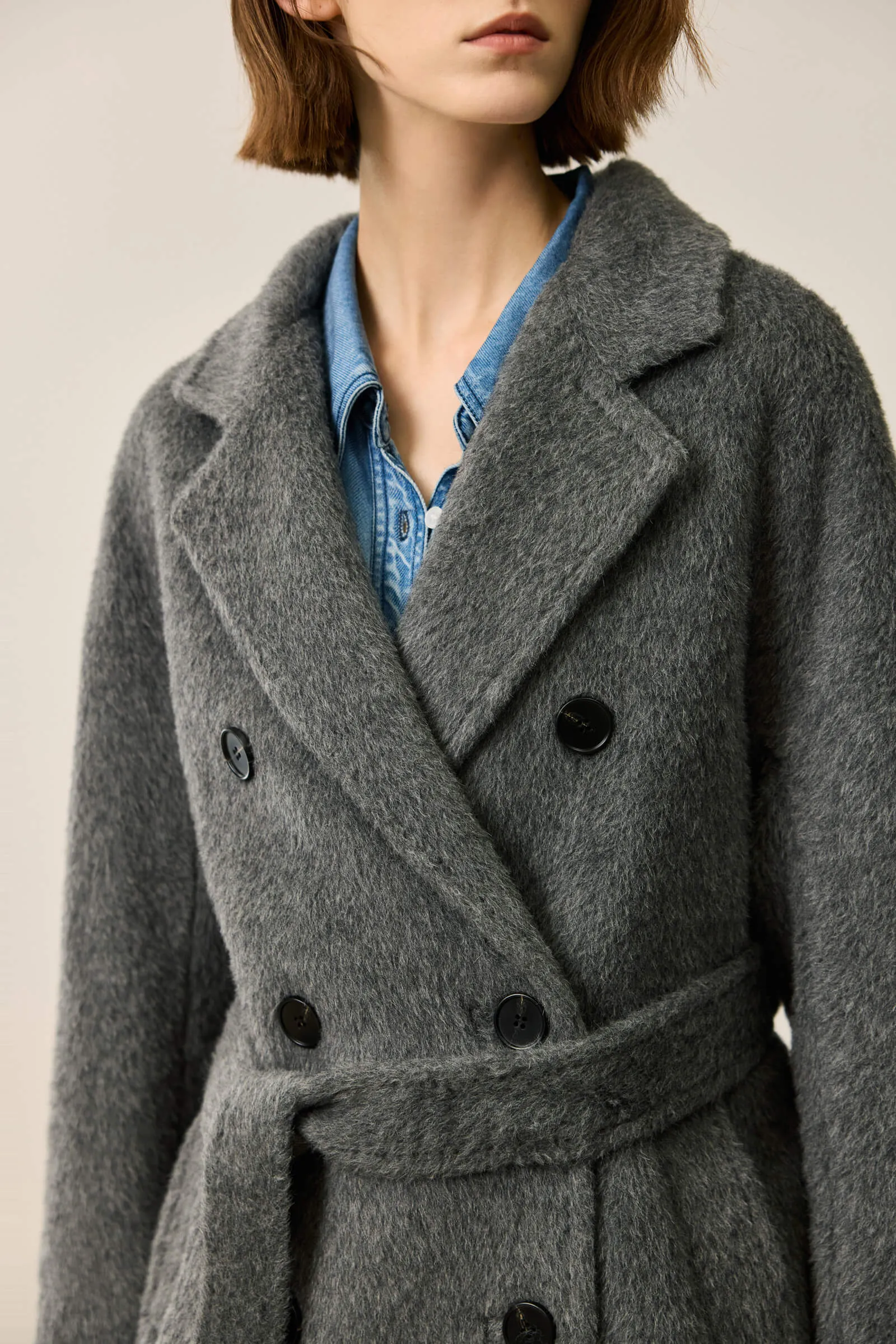 LILY Textured Oversized Blazer-Style Wool Coat