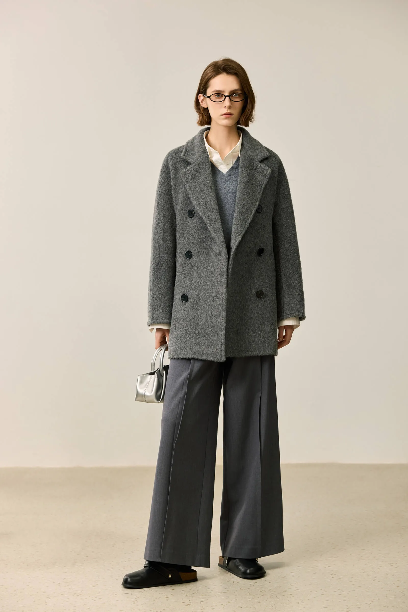 LILY Textured Oversized Blazer-Style Wool Coat