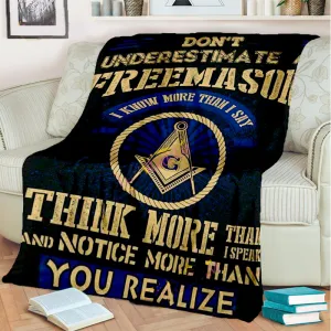 Master Mason Blue Lodge Blanket - 3D Printed Gold & Black