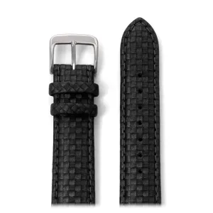 Mens Carbon Fiber Leather Watchband