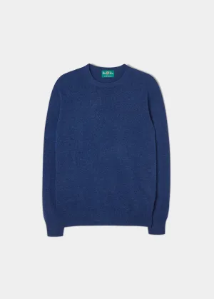 Men's Geelong Lambswool Crew Neck Jumper In Pacific - Regular Fit