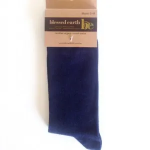 Mens organic cotton Calf Sock - Navy