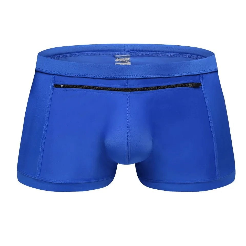 Men's Quick-Drying Swimming Trunks with Front Zipper Pocket - SF1294