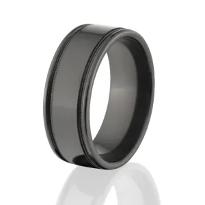 Mens Wedding Band Made With Deep Black BZ