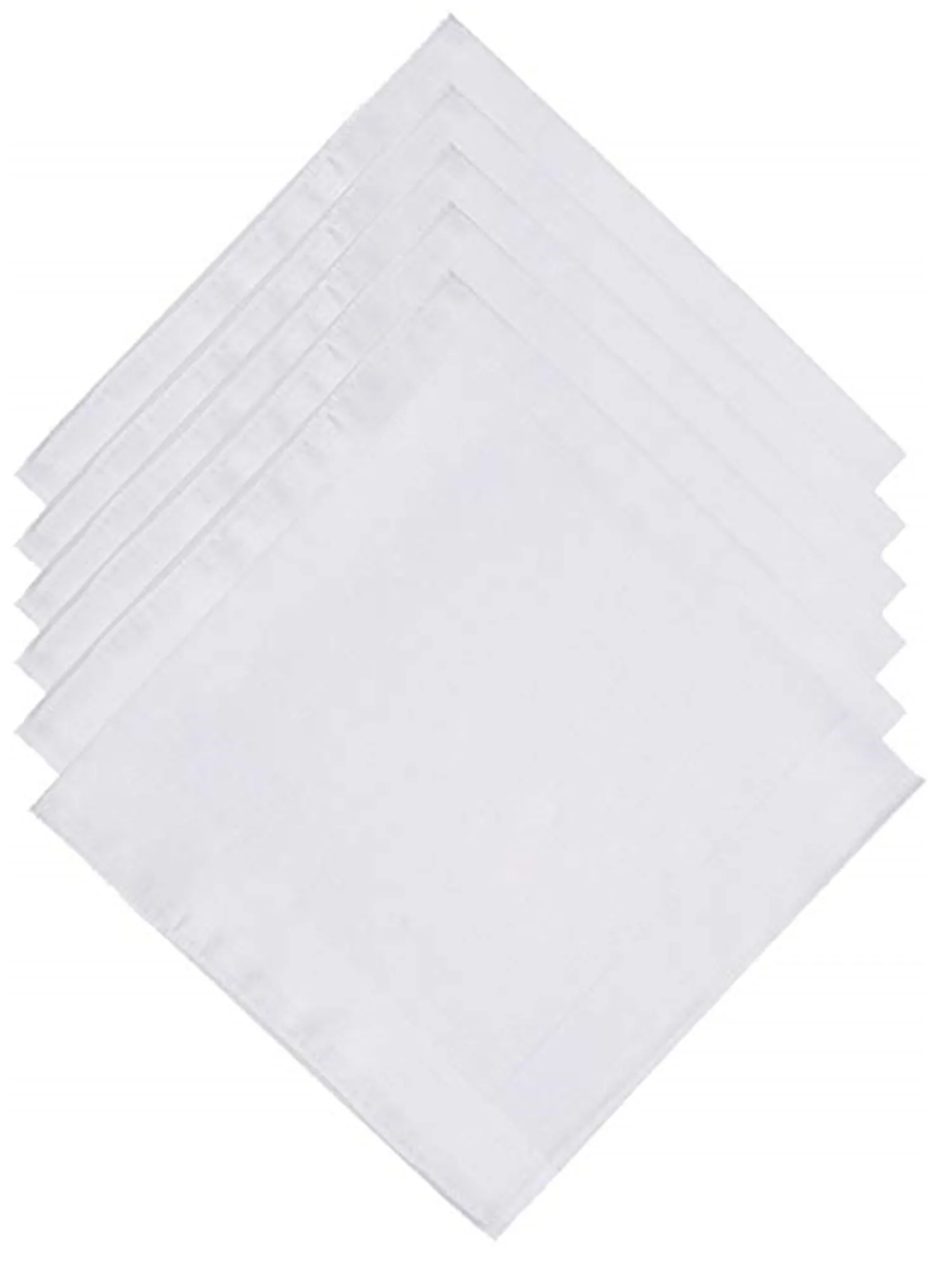 Men's White 100% Cotton Soft Finish Handkerchiefs