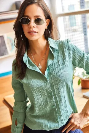 Minimalist &Affordable Jacquard Textured Women's Blouse,Button Down Shirt-Womens Top-Casual Top-Modern,Top,Women Top-Minimalist Women Blouse 3