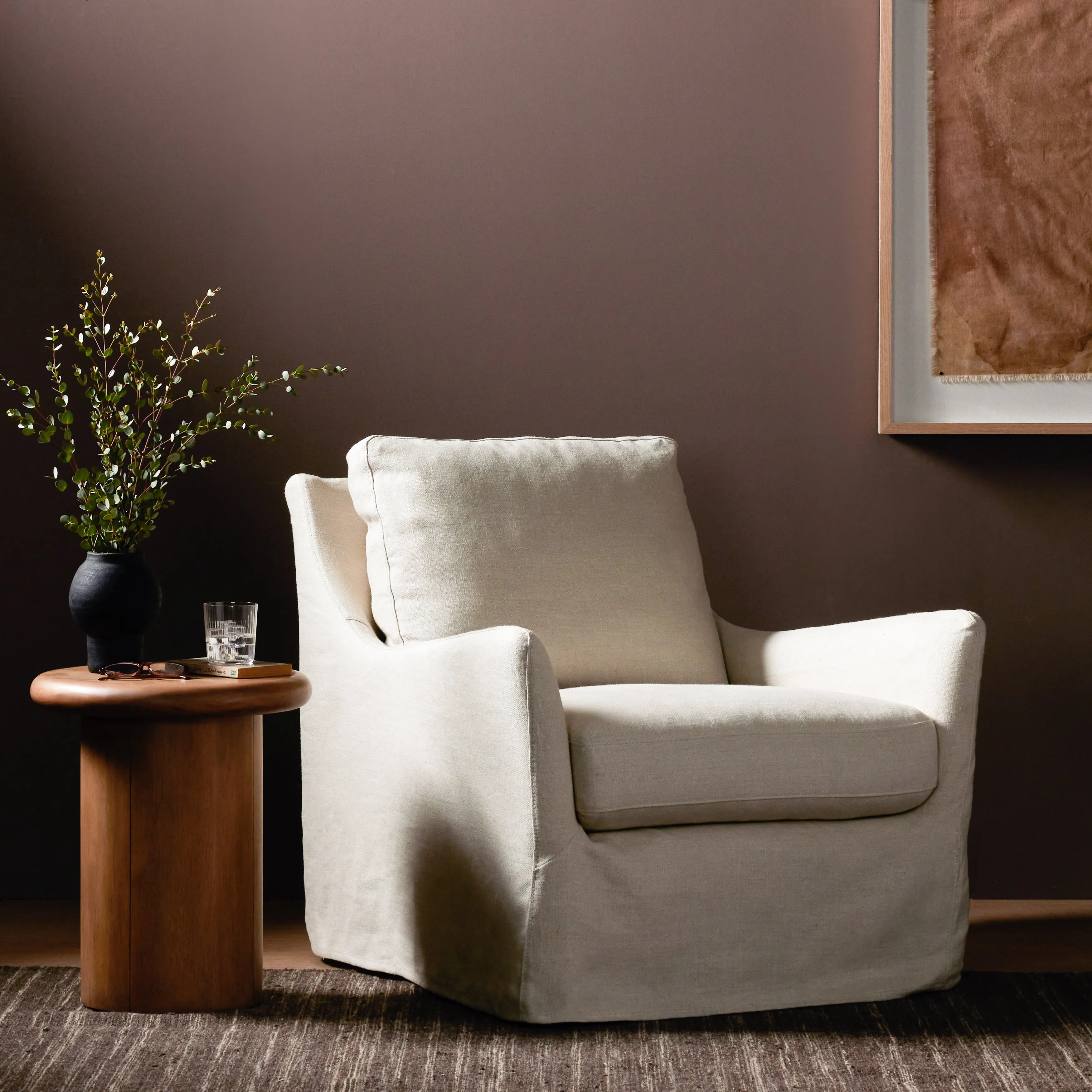 Monette Slipcover Swivel Chair