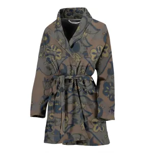 Not Quite Paisley On Light Brown Bath Robe - Women