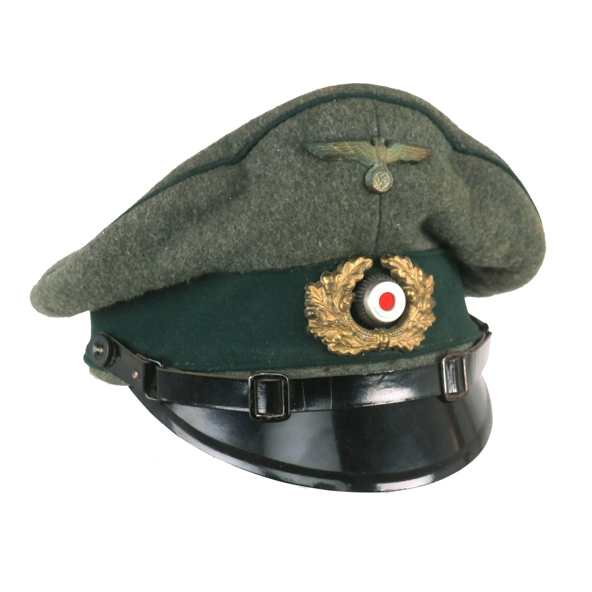 Original German WWII Named Kriegsmarine Coastal Artillery EM/NCO Schirmmütze Visor Crush Cap