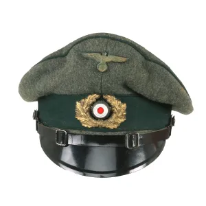 Original German WWII Named Kriegsmarine Coastal Artillery EM/NCO Schirmmütze Visor Crush Cap