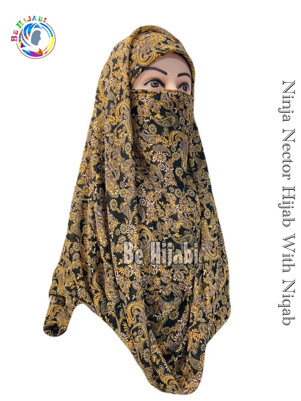 Printed Ninja Nector Hijab With Niqab Design 57