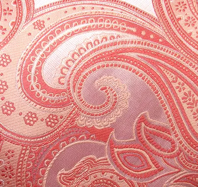 Salmon Pink Orange Coral Paisley Tie