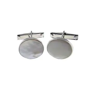 Silver Pearl Classic Cufflinks