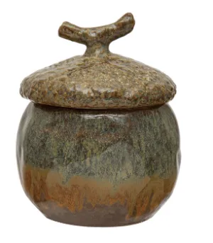 Stoneware Acorn Canister