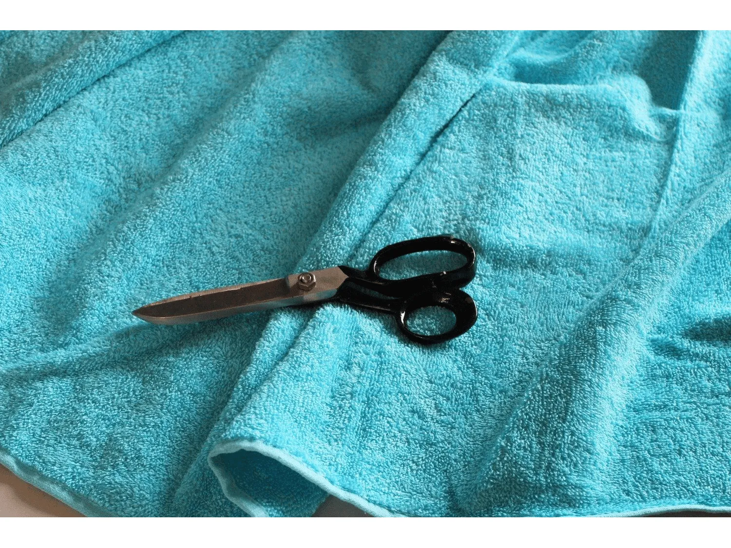 TURQUOISE- Pure Cotton Thick LUXURY TERRY TOWELLING Material for Beach wear, Bath robe and Baby 400gsm