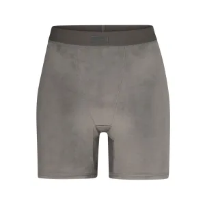 VELOUR BIKE SHORT | GUNMETAL