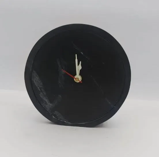 VR SOURCING Black Marble Table Clock